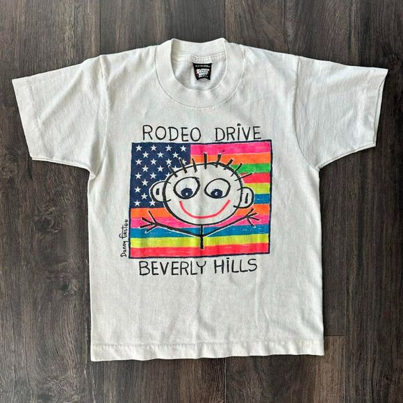 Vtg Rodeo Drive Danny First 1991 Boys 7/8 Graphic Shirt Beverly Hills Kids Top - Picture 2 of 6